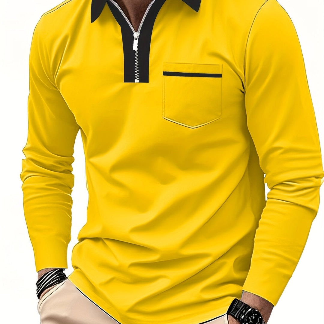 Daniel | Refined Long-Sleeve Zip-Collar Polo Shirt