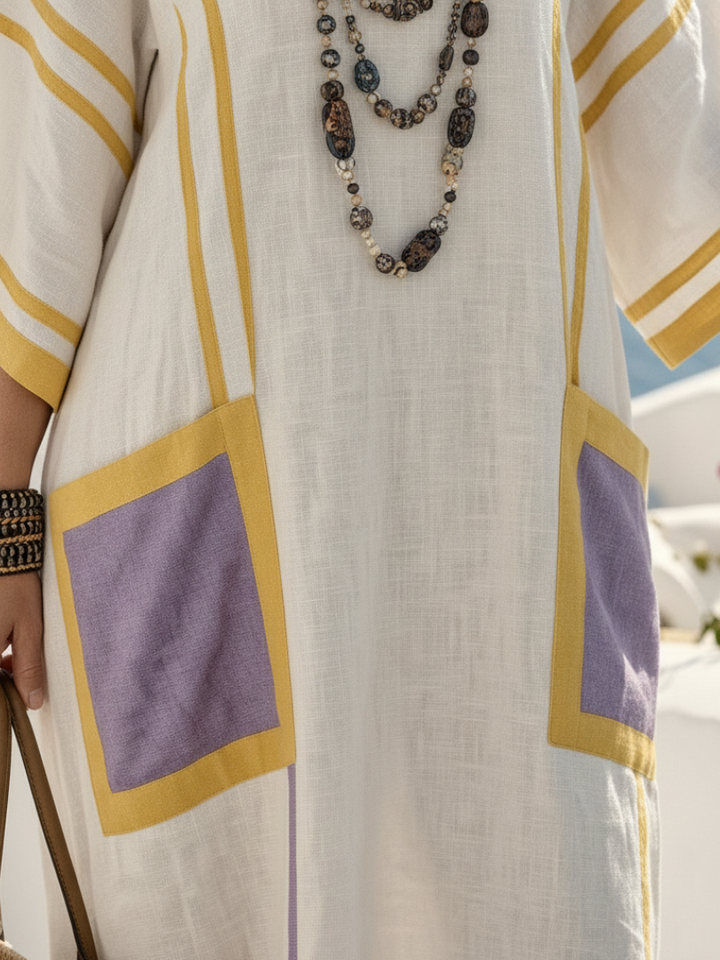 Everly | V Neck Short Sleeve Pocket Maxi Dress