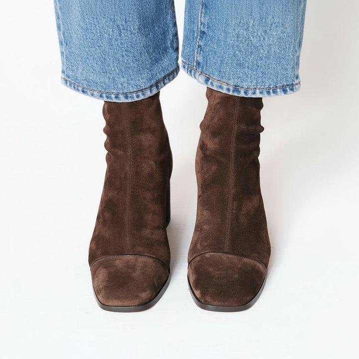 Aubrey | Modern Square-Toe Block-Heel Ankle Boots