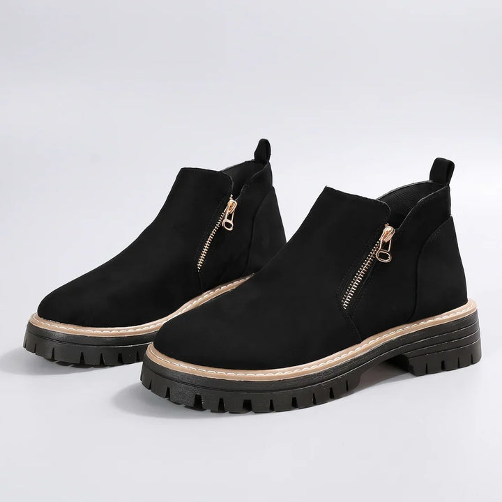 Eliana | Elegant Suede Style Platform Ankle Boots