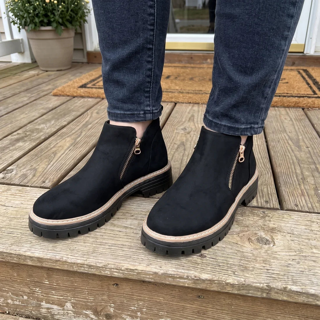Eliana | Elegant Suede Style Platform Ankle Boots