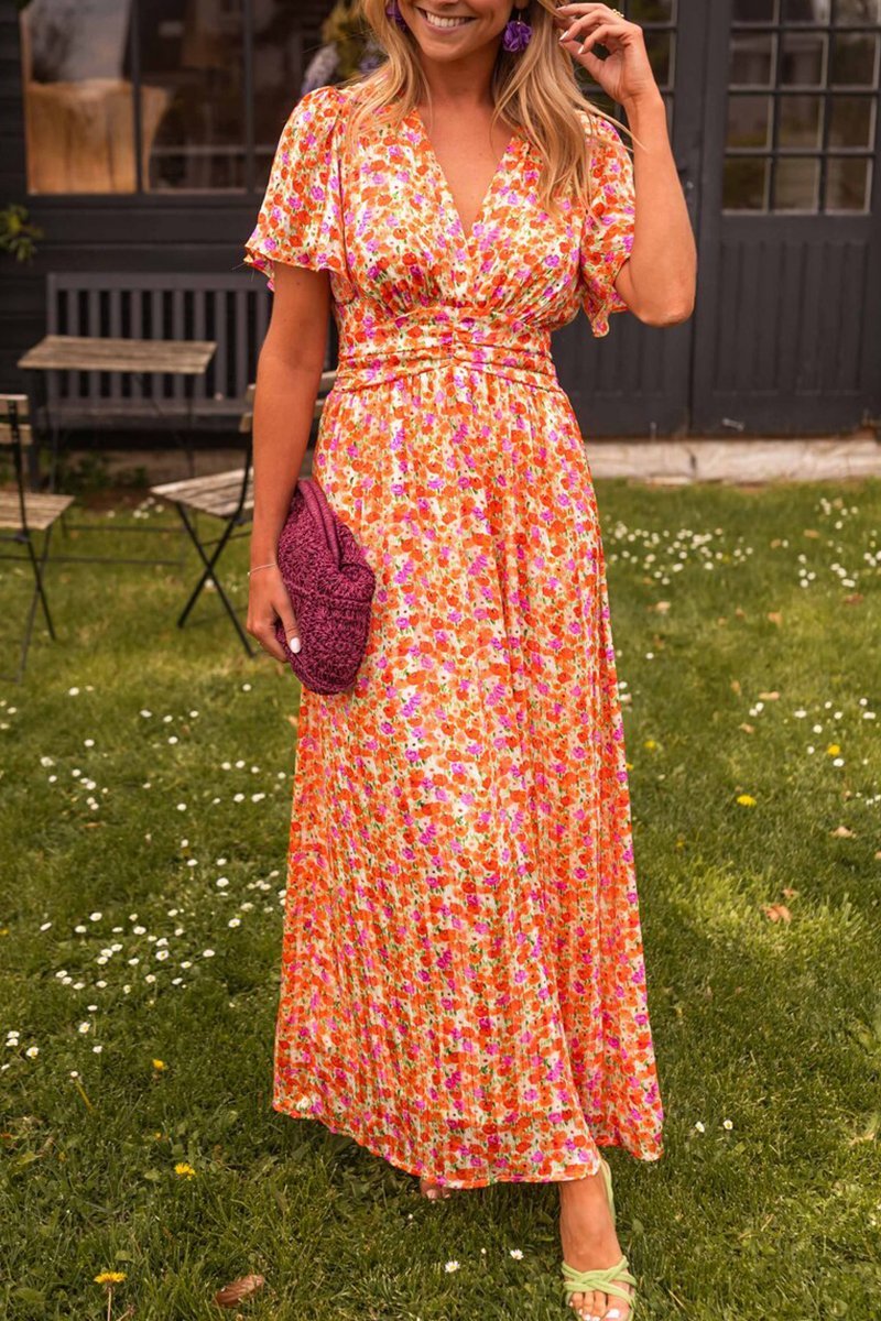 Alora Elegant V-Neck Maxi Dress
