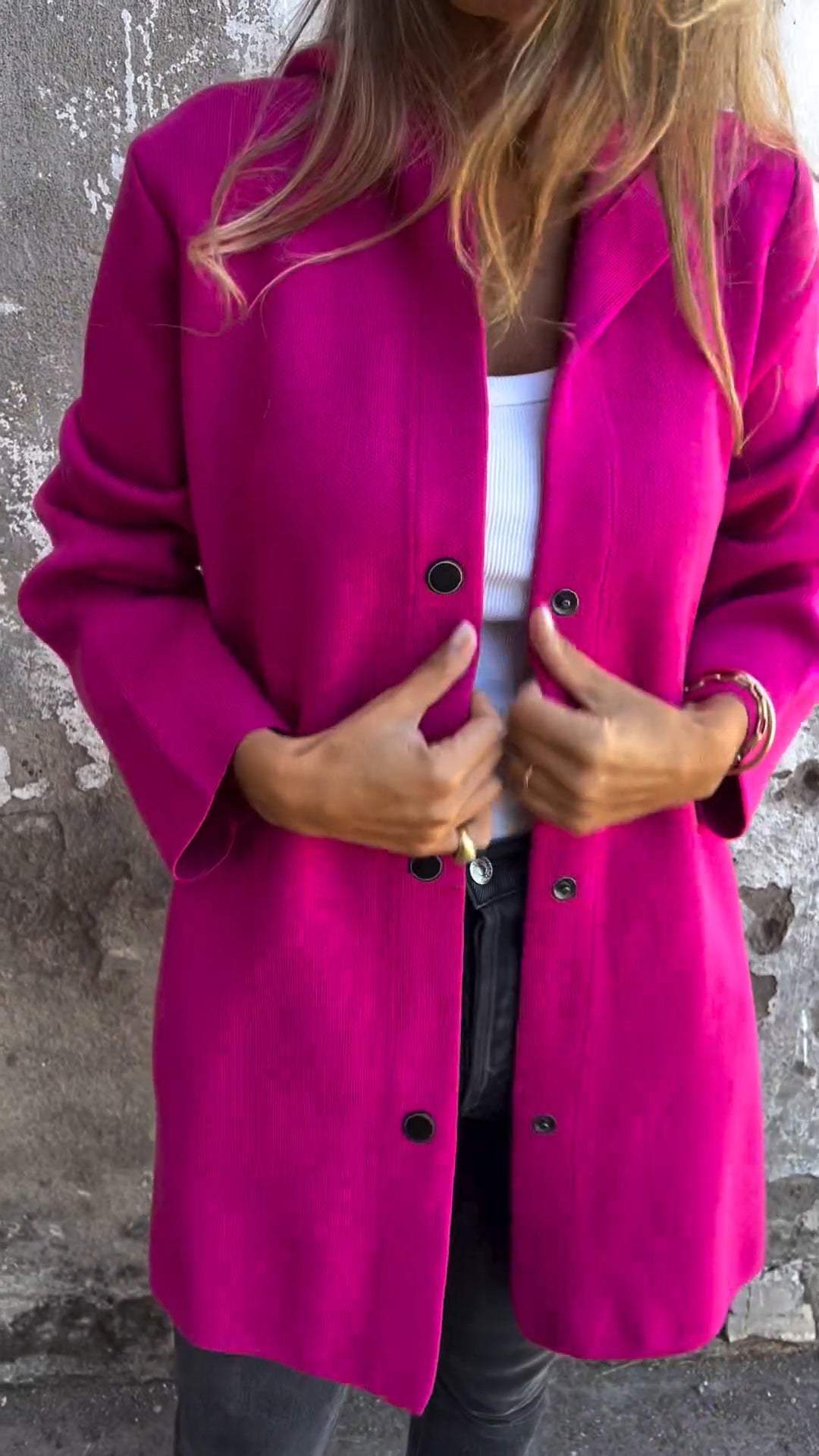 Jacqueline - Casual Hoodie Jacket with Buttons