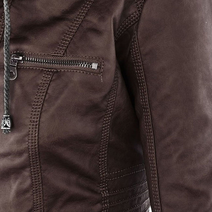 Eileen | Women's Hooded Slim Fit Biker Jacket