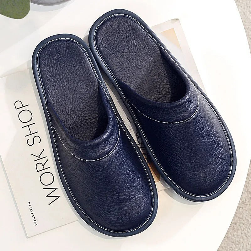 Xavier | Mens Leather Slippers – Ergonomic Comfort