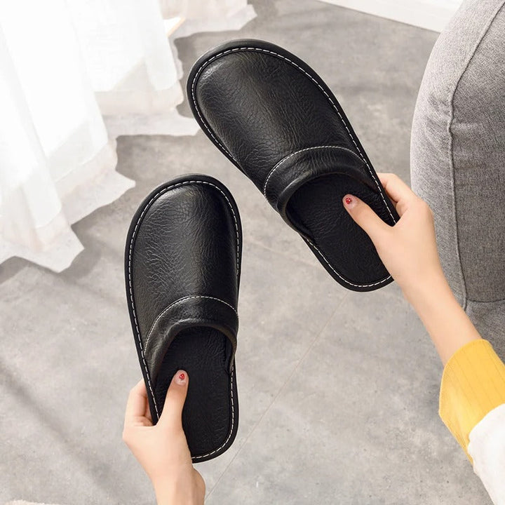Xavier | Mens Leather Slippers – Ergonomic Comfort