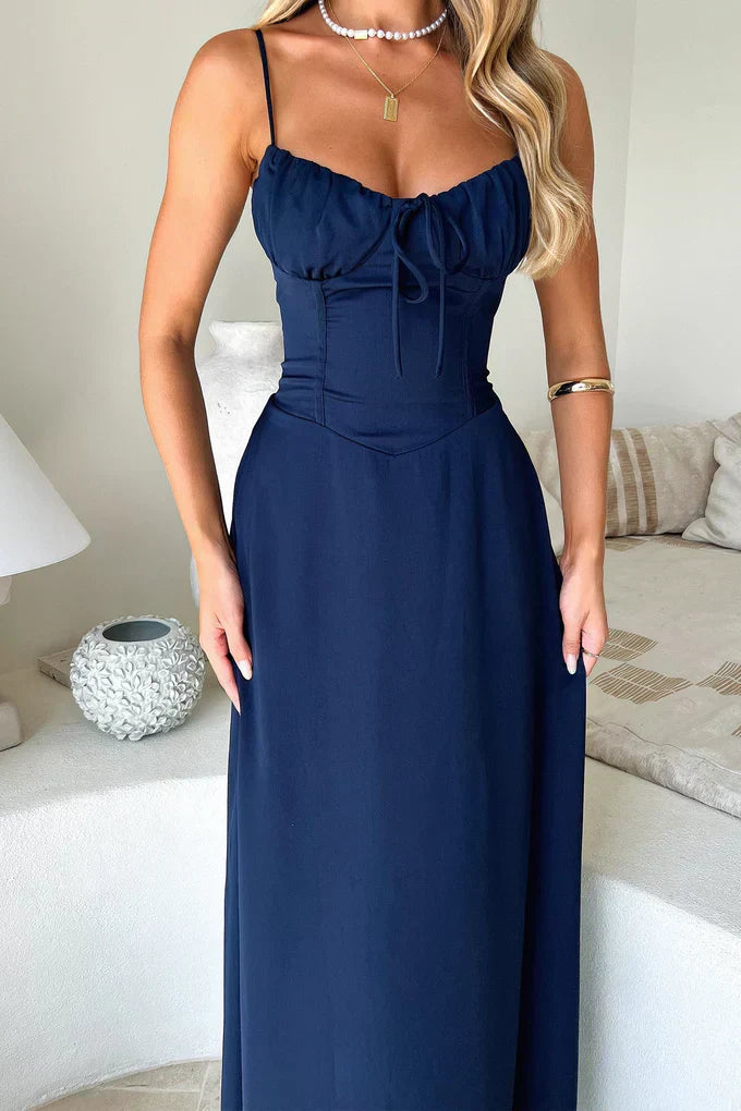 Cambria | Elegant Spaghetti Strap Maxi Wrap Dress