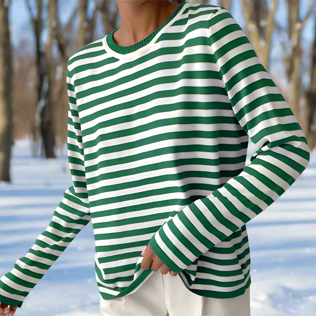 Gail | Striped Cotton Long Sleeve T-Shirt for Women