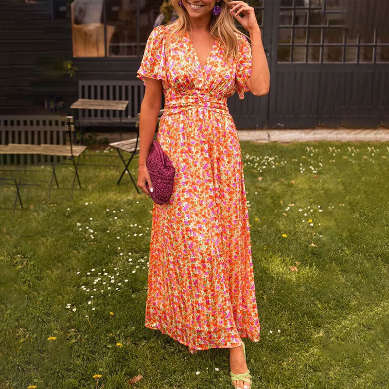 VENARAE – REFINED V-NECK ELEGANCE DRESS