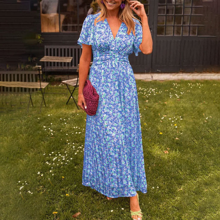 VENARAE – REFINED V-NECK ELEGANCE DRESS