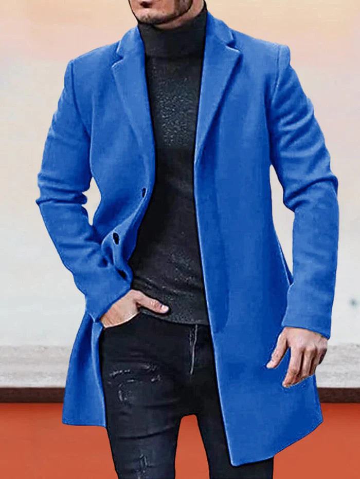 JAMES – MEN'S SINGLE ROW BUCKLE SOLID COLOR JACKET