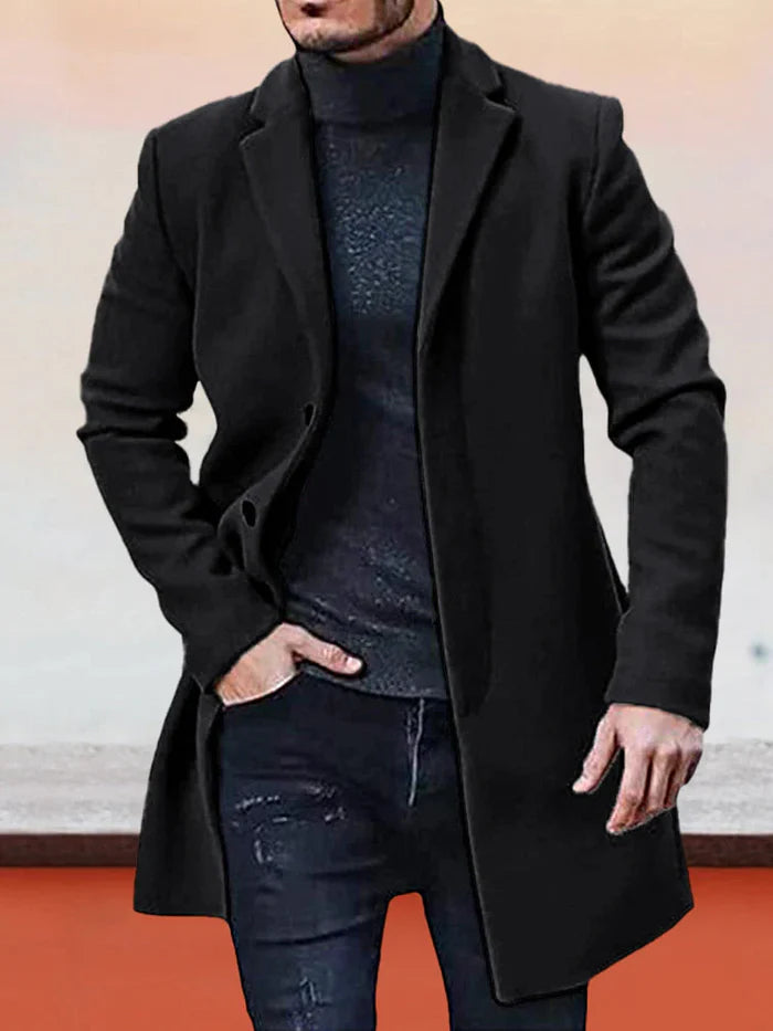 JAMES – MEN'S SINGLE ROW BUCKLE SOLID COLOR JACKET