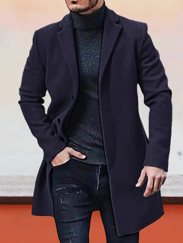 JAMES – MEN'S SINGLE ROW BUCKLE SOLID COLOR JACKET