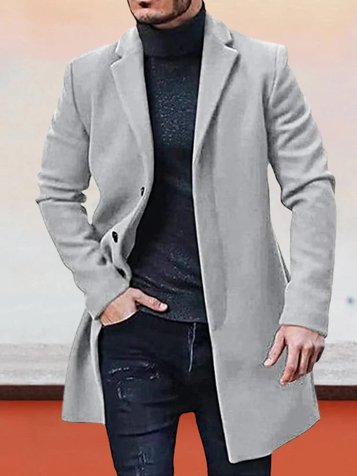 JAMES – MEN'S SINGLE ROW BUCKLE SOLID COLOR JACKET